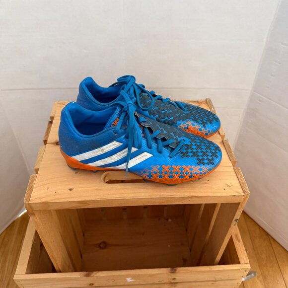 Adidas Mens Size 4.5 Blue Orange Predator LZ TRX FG Soccer Cleats Athletic Shoes - Picture 5 of 9